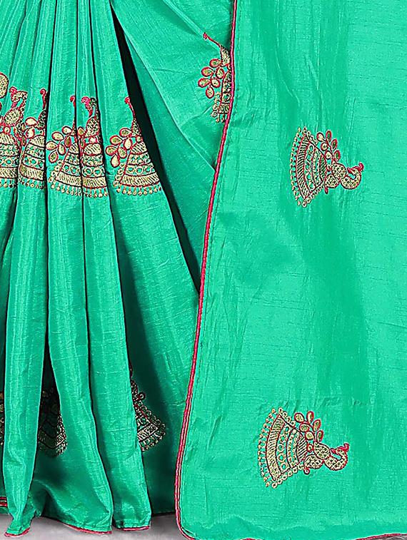 women's embroidered saree with blouse - 15644404 - Zoom Image - 2