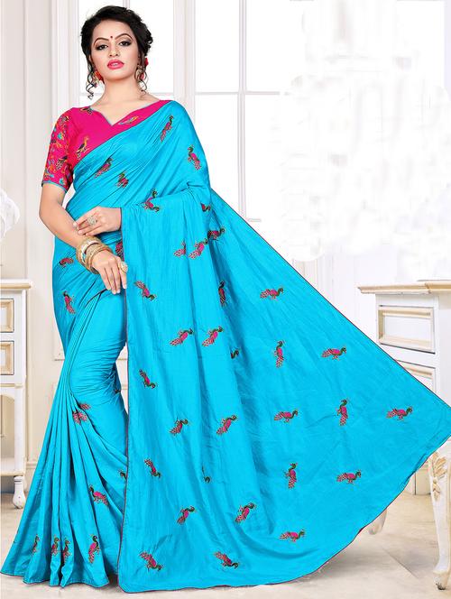 conversational embroidered saree with blouse - 15644441 - Very Small Image - 1