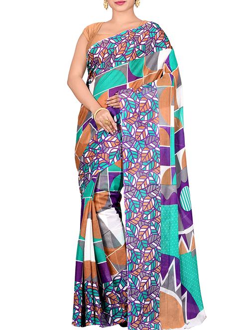 geometrical printed sare with blouse - 15645795 - Very Small Image - 1