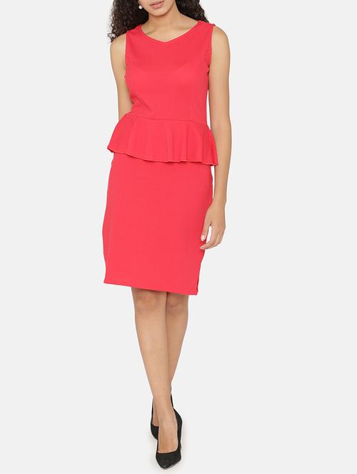 women's peplum solid dress - 15646182 - Very Small Image - 1