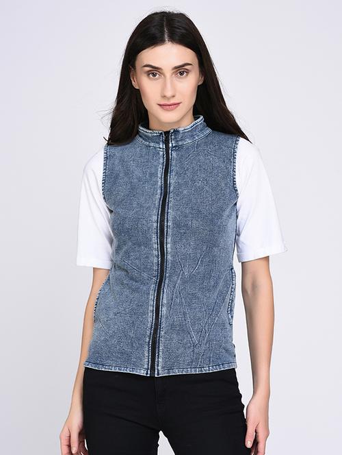 zip-up denim jacket - 15646258 - Very Small Image - 1