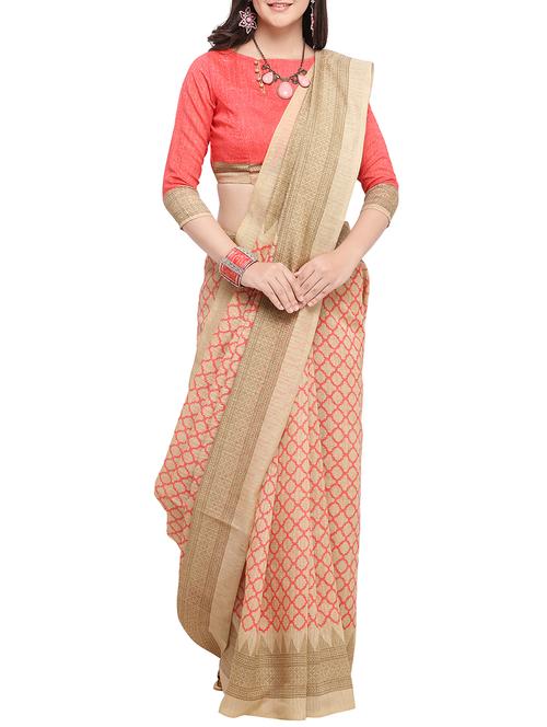 geometrical printed saree with blouse - 15647652 - Very Small Image - 1