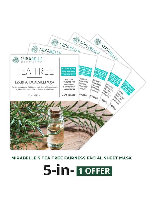 mirabelle korea tea tree essential facial sheet mask (a pack of 5) - 15647656 - Very Small Image - 1