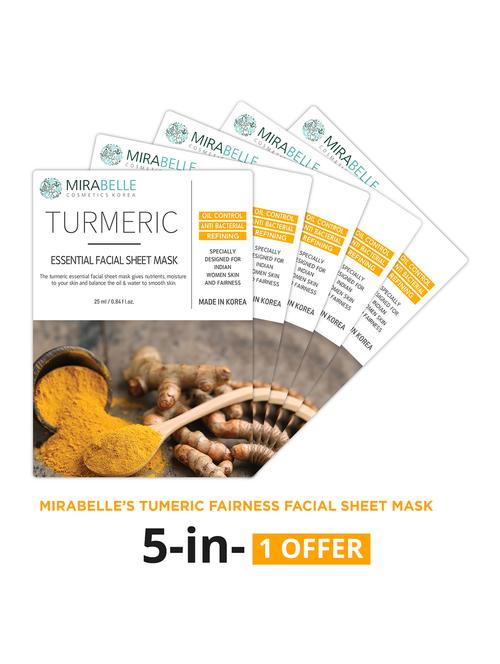 mirabelle korea turmeric essential facial sheet mask (pack of 5) - 15647657 - Very Small Image - 1