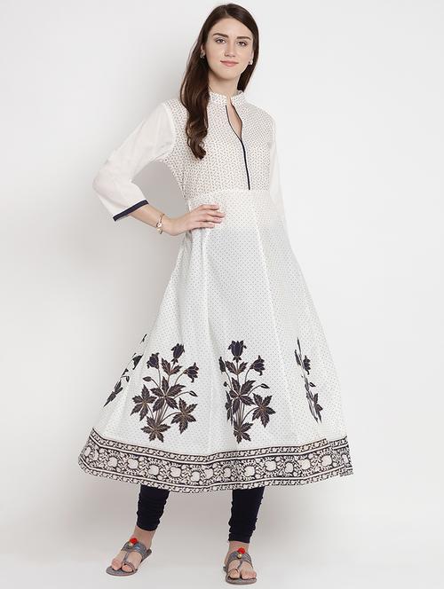 anarkali foil print kurta - 15648668 - Very Small Image - 1