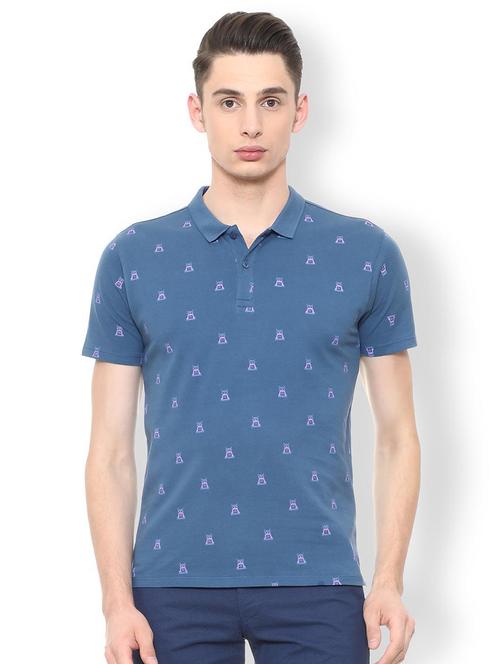 blue cotton all over print t-shirt - 15648913 - Very Small Image - 1
