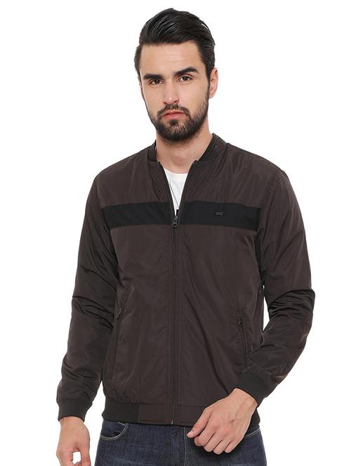 brown polyester bomber jacket - 15649076 - Very Small Image - 1