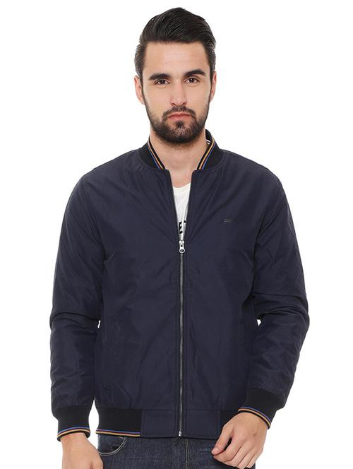 navy blue polyester bomber jacket - 15649077 - Very Small Image - 1
