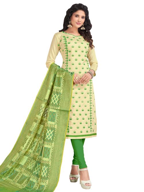 embroidered unstitched churidaar suit - 15649316 - Very Small Image - 1