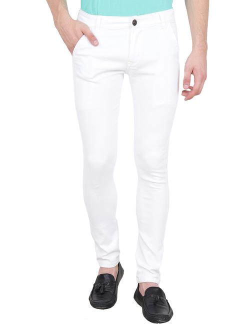 white denim plain jeans - 15649467 - Very Small Image - 1