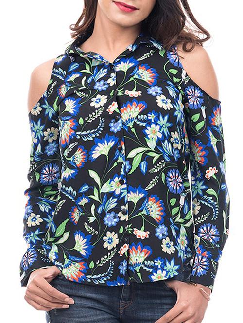 printed cold shoulder shirt - 15649712 - Very Small Image - 1