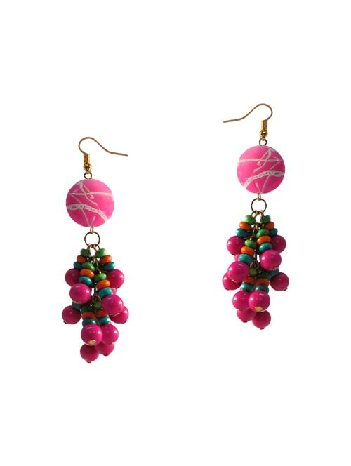 pink drop earrings - 15650746 - Very Small Image - 1