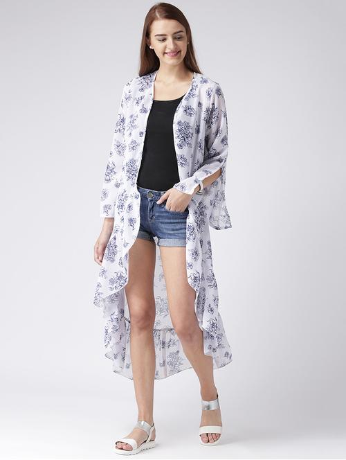 slit sleeved asymmetric floral shrug - 15652182 - Very Small Image - 1