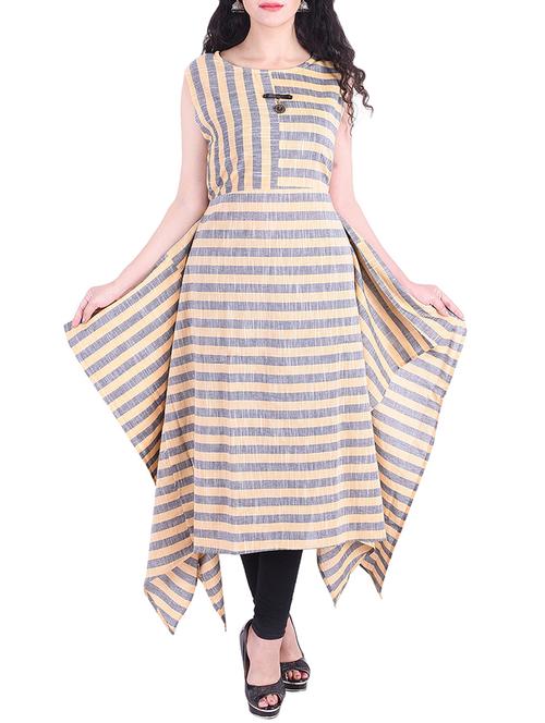 striped asymmetric kurta - 15652622 - Very Small Image - 1