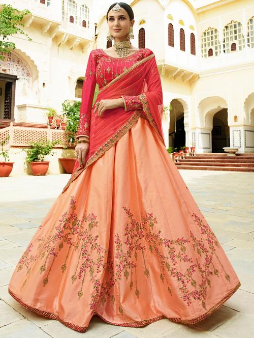 embroidered flared lehenga - 15654316 - Very Small Image - 1