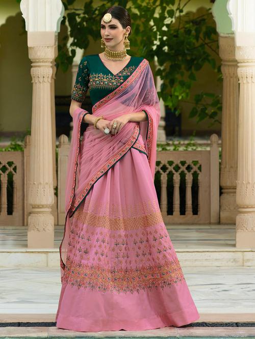 embroidered flared lehenga - 15654317 - Very Small Image - 1