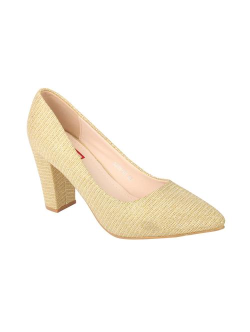 gold faux leather slip on pumps - 15654434 - Very Small Image - 1