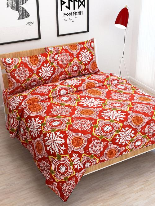polycotton double bedsheet with 2 pillow covers - 15654901 - Very Small Image - 1
