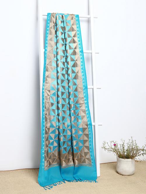 pashmina wool phulkari embroidery shawl - 15655314 - Very Small Image - 1