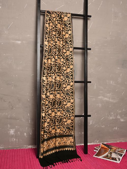 pashmina wool embroidery work shawl - 15655339 - Very Small Image - 1