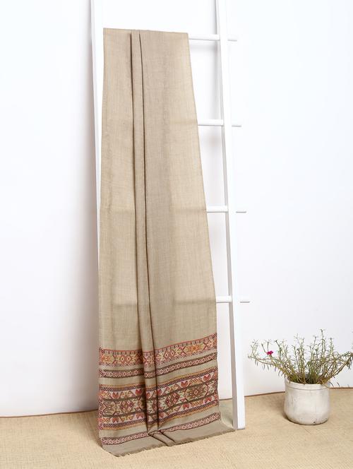 pashmina work weaving border shawl - 15655357 - Very Small Image - 1