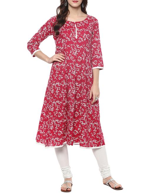 a-line printed kurta - 15656550 - Very Small Image - 1