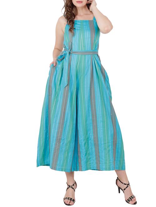 tie up waist striped jumpsuit - 15656724 - Very Small Image - 1