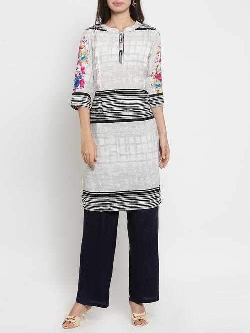 printed straight kurta - 15656776 - Very Small Image - 1