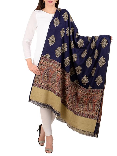 paisley wool reversible shawl - 15657134 - Very Small Image - 1