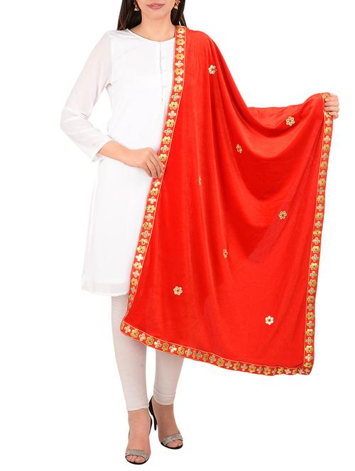 gota patti velvet wool shawl - 15657138 - Very Small Image - 1