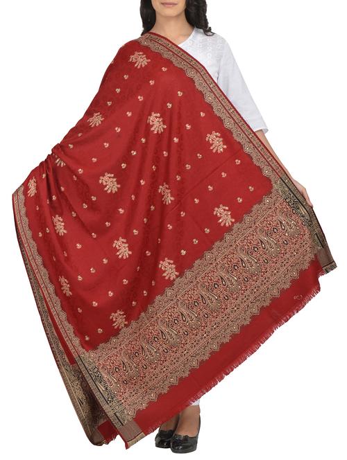 red wool  shawl - 15657150 - Very Small Image - 1