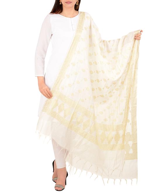 self-design banarasi dupatta - 15657547 - Very Small Image - 1