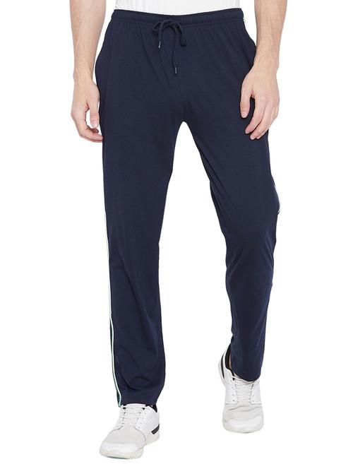 navy blue cotton full length track pant - 15657691 - Very Small Image - 1