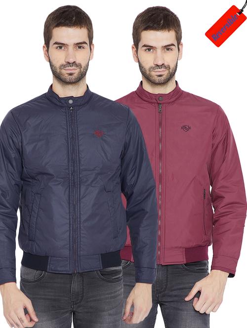 navy blue cotton bomber jacket - 15657703 - Very Small Image - 1