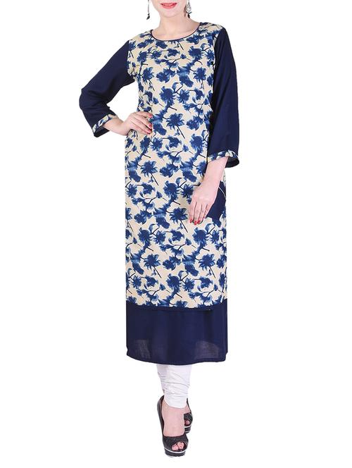 printed straight kurta - 15658416 - Very Small Image - 1