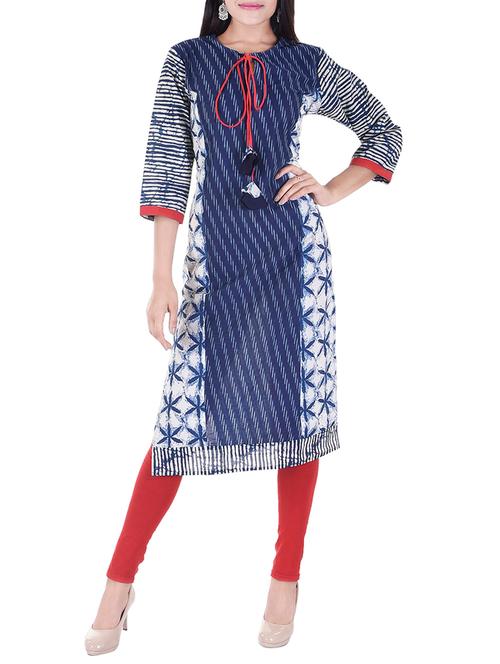 printed straight kurta - 15658417 - Very Small Image - 1