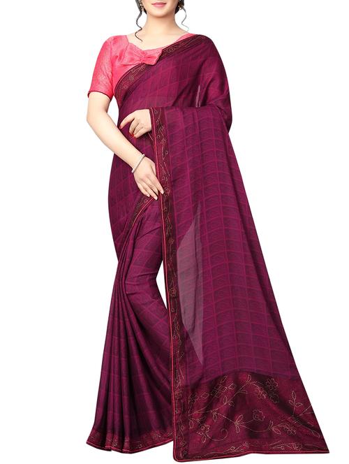 paisley printed saree with blouse - 15659237 - Very Small Image - 1