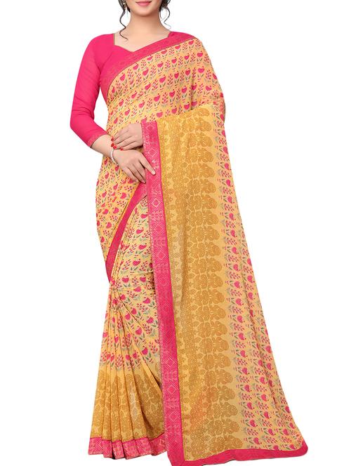 ditsy floral printed saree with blouse - 15659251 - Very Small Image - 1