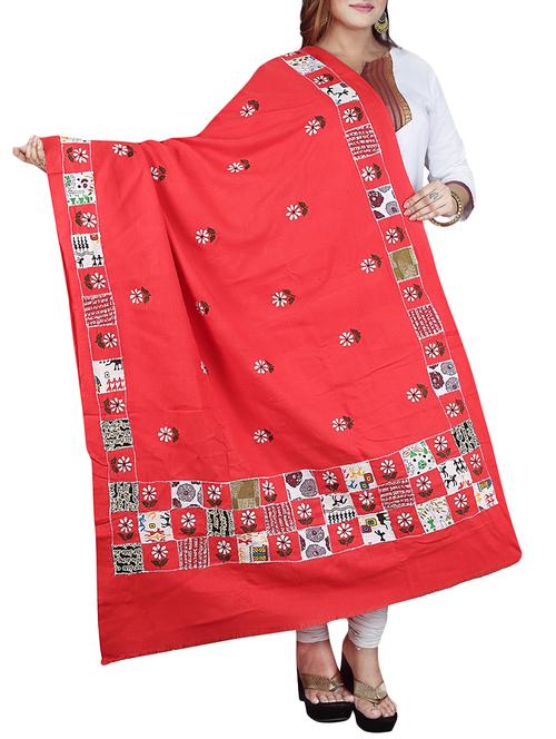 red wool shawl - 15659736 - Very Small Image - 1