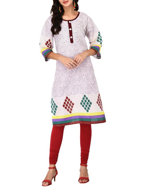 printed straight kurta - 15660851 - Very Small Image - 1
