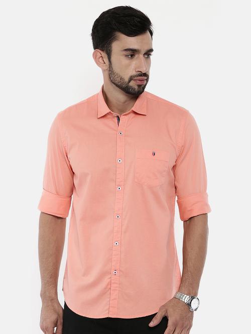 orange cotton casual shirt - 15661076 - Very Small Image - 1