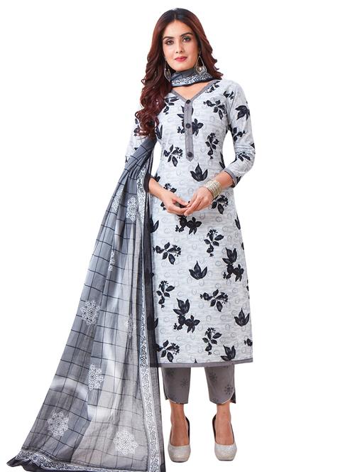 printed unstitched pant suit - 15668916 - Very Small Image - 1