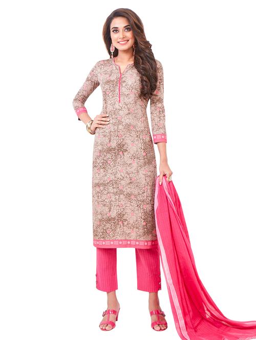 printed unstitched pant suit - 15668917 - Very Small Image - 1
