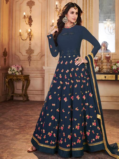 embroidered kalidaar suit set - 15669456 - Very Small Image - 1