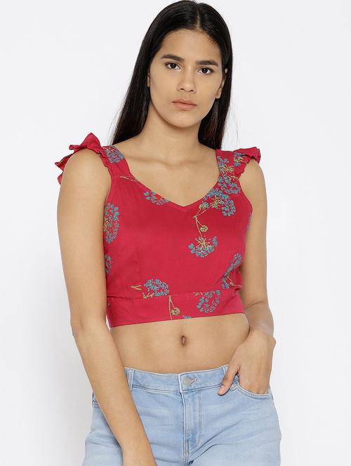back tie up printed crop top - 15669768 - Very Small Image - 1