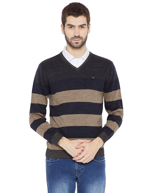 navy blue wool pullover - 15670331 - Very Small Image - 1