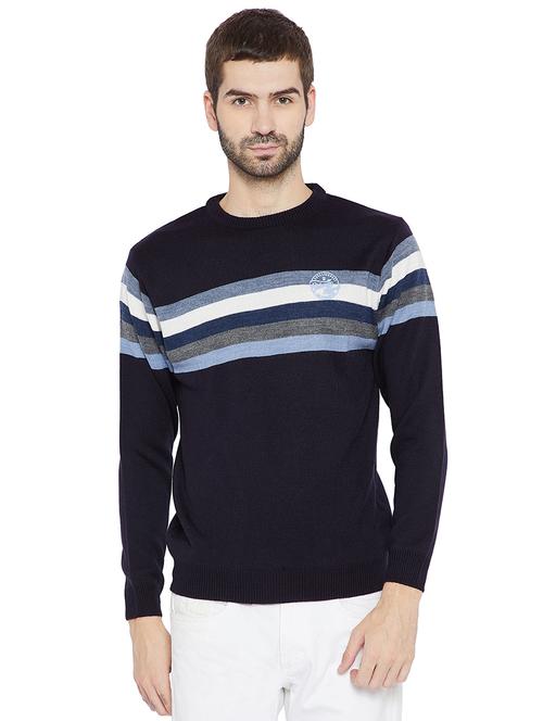 navy blue wool pullover - 15670339 - Very Small Image - 1