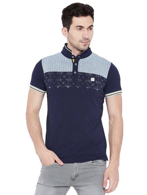 dark blue cotton cut & sew t-shirt - 15670446 - Very Small Image - 1