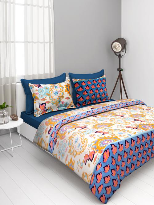Double Bed Polycotton Bedsheet with 2 Pillow Covers - 15670502 - Very Small Image - 1
