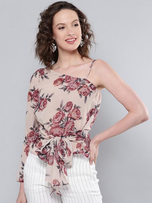 women's straight single shoulder top - 15671376 - Very Small Image - 1